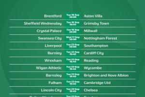 联赛杯第3轮开球时间：9月24日凌晨3点利物浦VS南安普顿