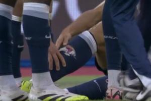 护腿板救命😱帕利尼亚遭对手飞铲小腿，球袜直接被撕开一道口子