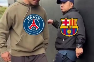 国外网友恶搞：当大巴黎见到巴萨和切尔西时…🤣